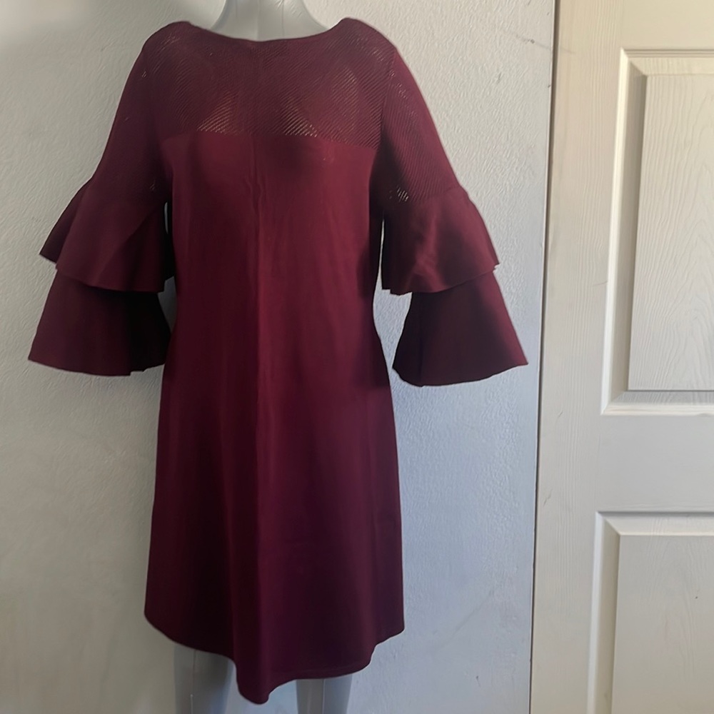 Lane Bryant Burgundy Fishnet Sweater Dress sz.16